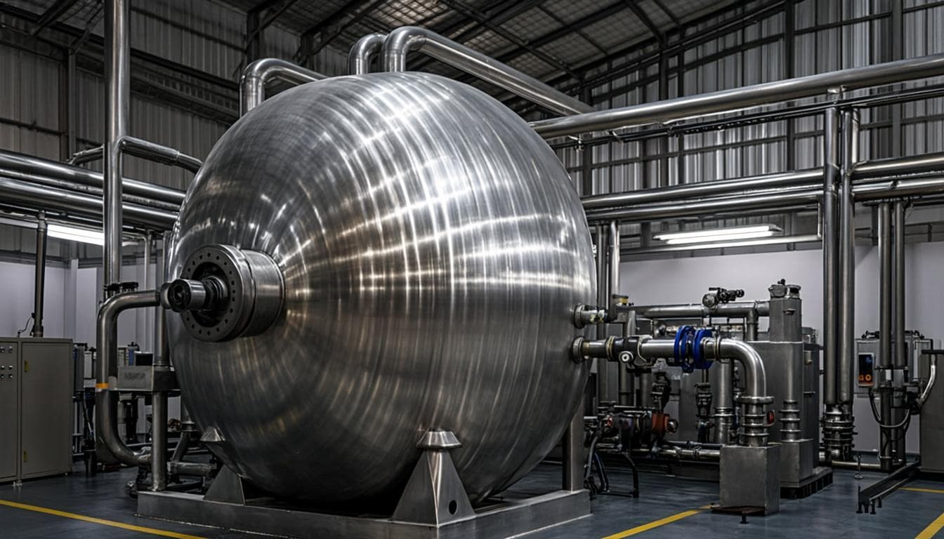 Gasification reactor hall with insulated reactor vessel and industrial piping